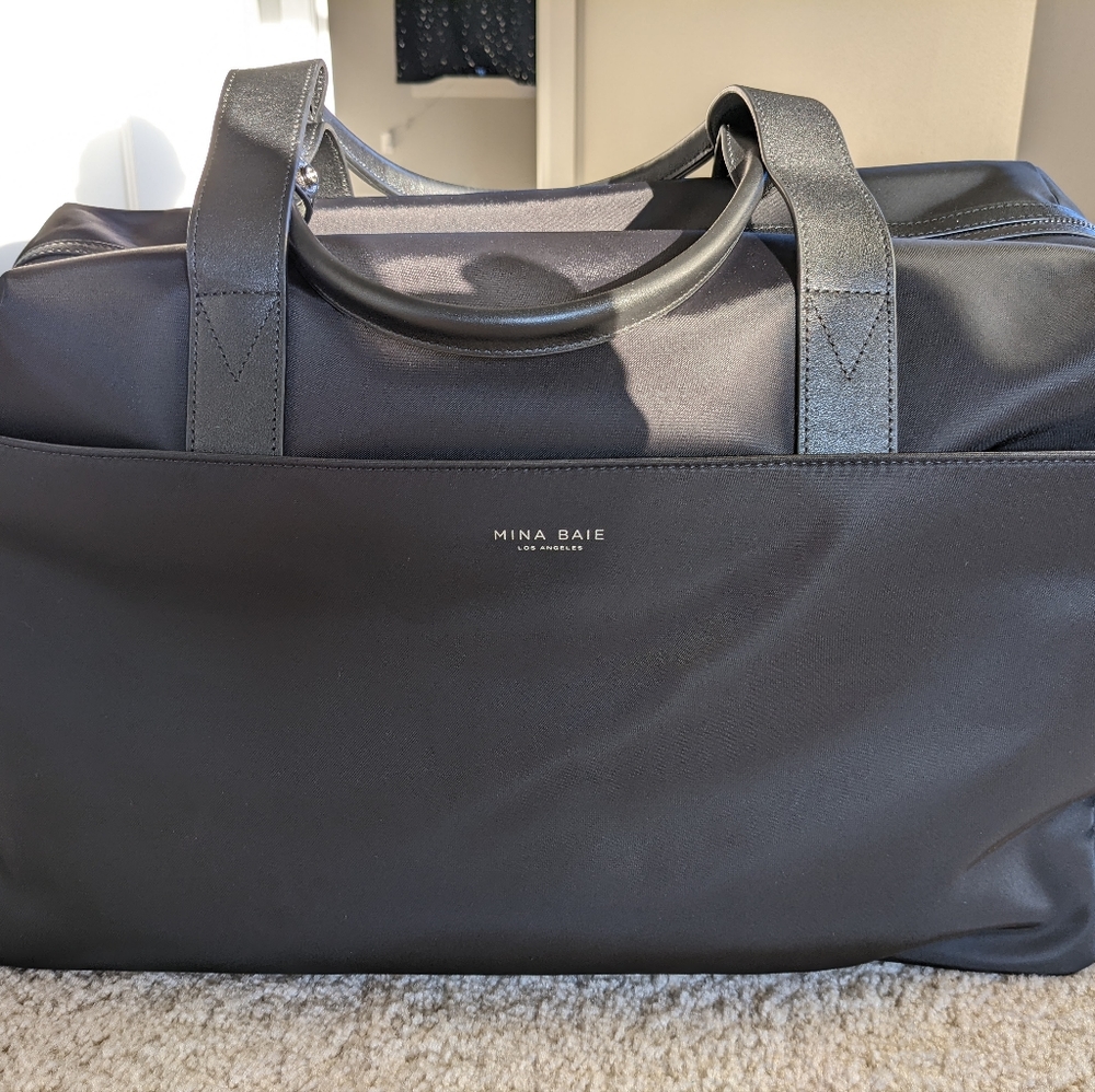 Mina Baie London Nylon Weekender Gunmetal